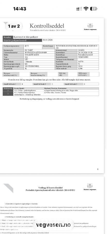 2014 Volkswagen UP! manuell eu ok