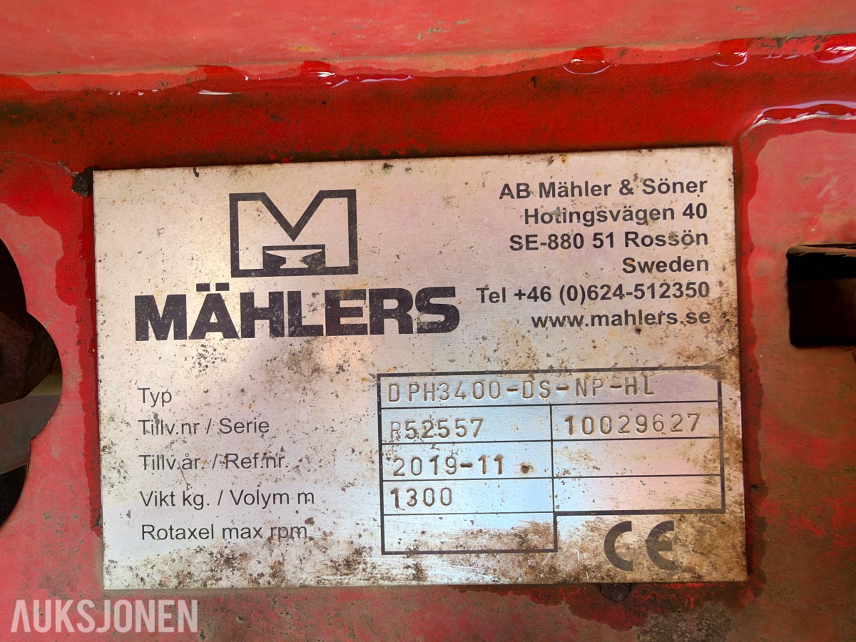 2019 Mählers DPH3400-DS-NP-HL diagonalplog / snøplog
