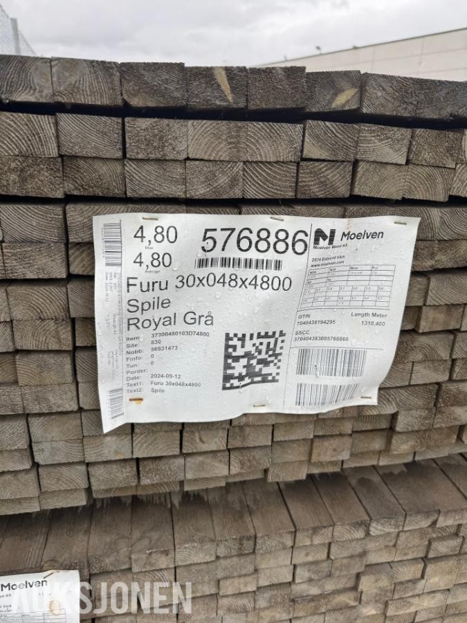 1 Pakke Furu 30x048x4800 Spile Royal Grå