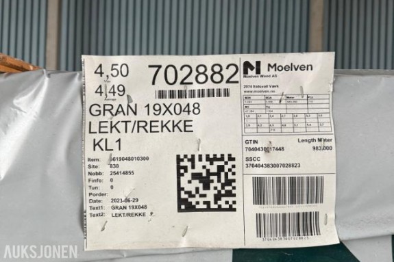 1 Pakke Gran 19x048 Lekt/Rekke