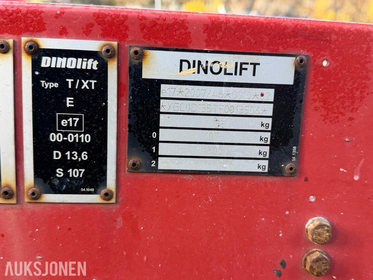2015 Dino 135T tilhengerlift med 13,5 meter arbeidshøyde