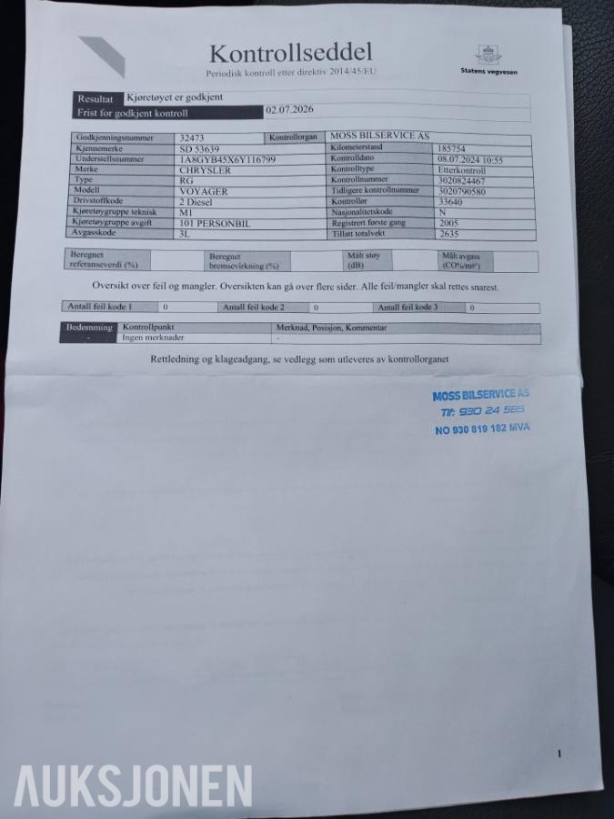 2006 Chrysler Voyager 2.8 150hk  AUTOMAT 