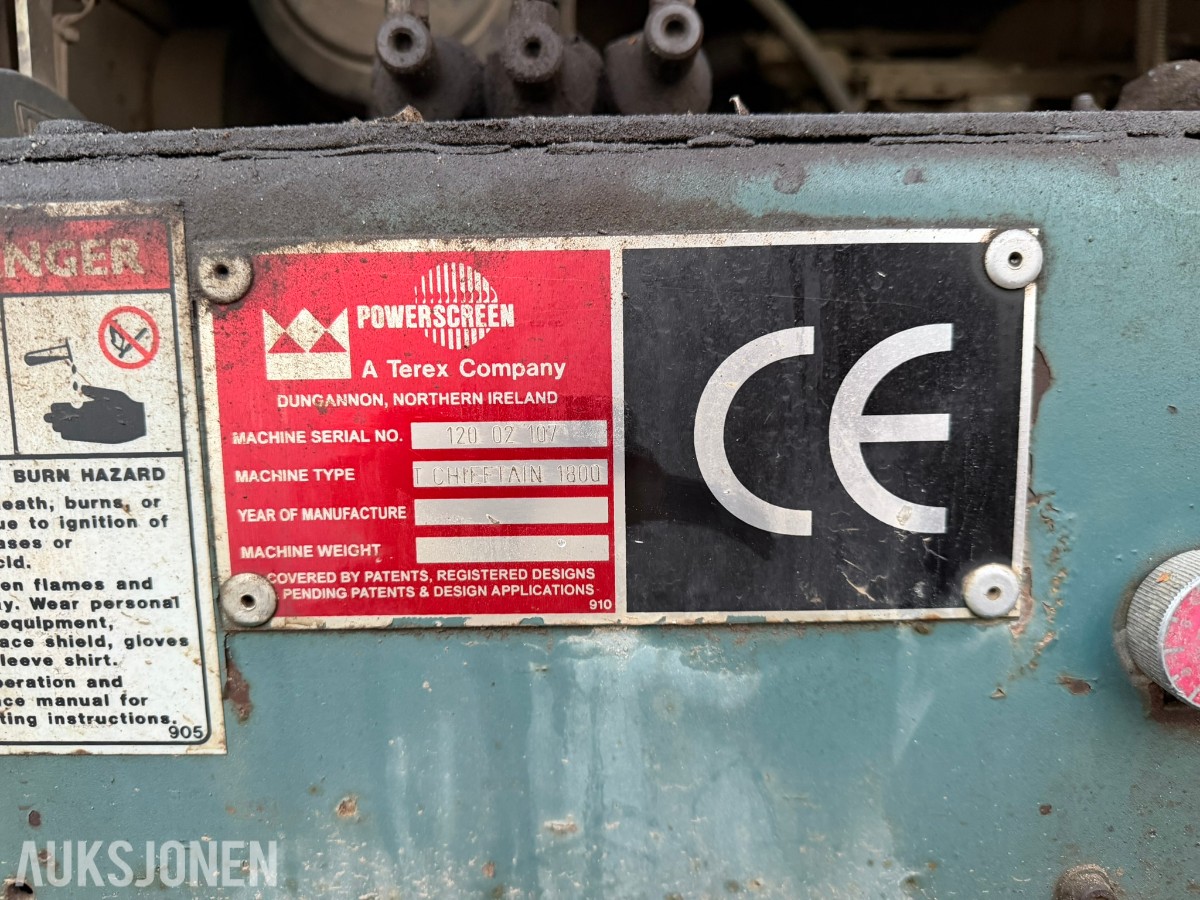 2002 Powerscreen T. Chieftain 1800 beltegående sikteverk