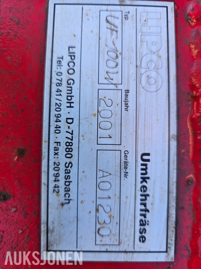 2001 Bucher lipco UF-700 jordfres/vendefres til plendyr