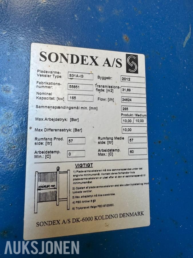 2012 Sondex S31A-IG Varmevekslere