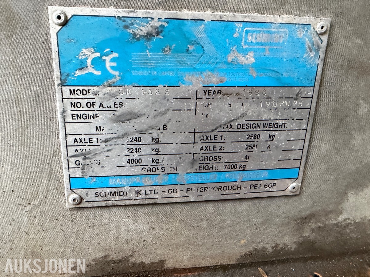1996 Andre Schmidt SK 1525 feiemaskin