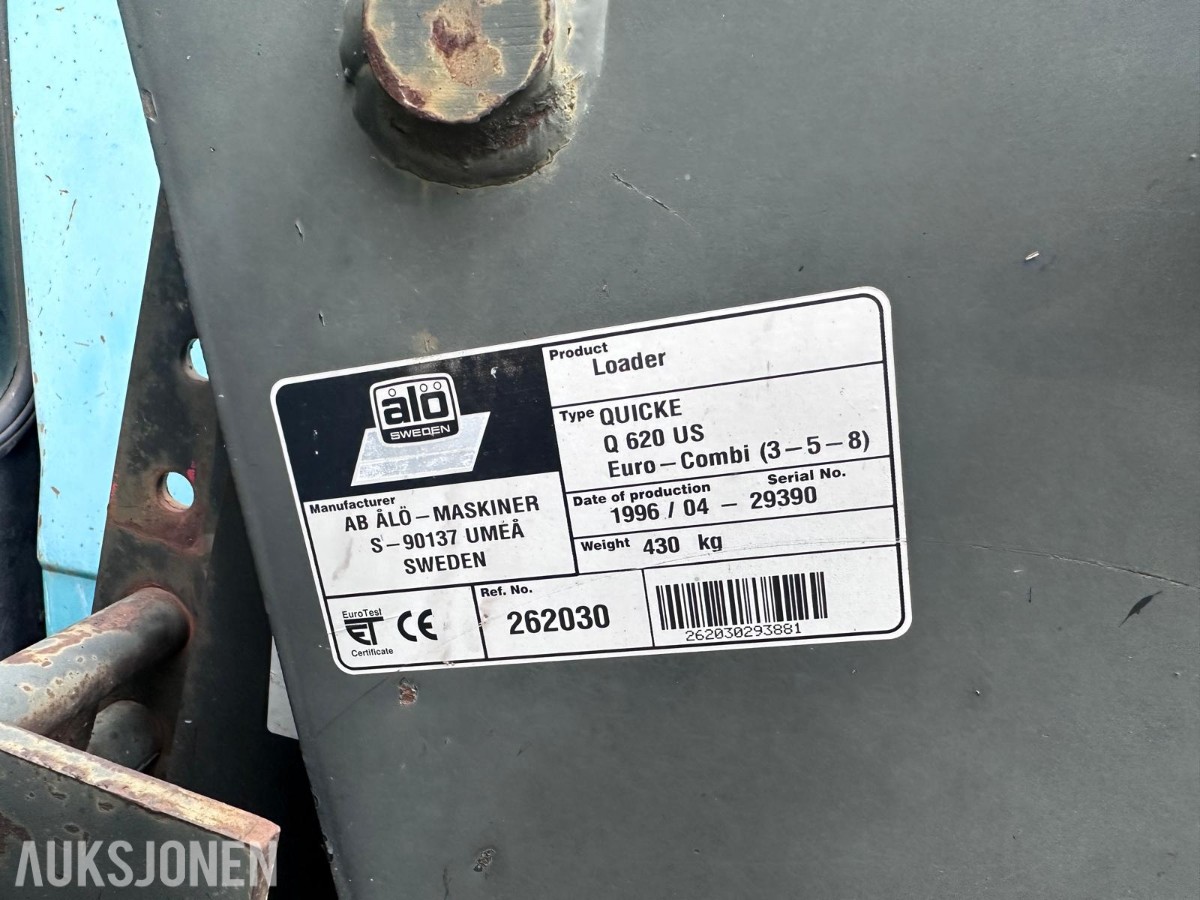 1996 Valmet 365 S traktor med Quicke 620 frontlaster.