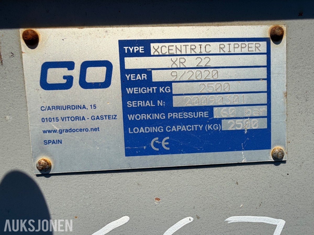 2020 Xcentric Ripper XR 22 hydraulisk ripper, OQ70 feste